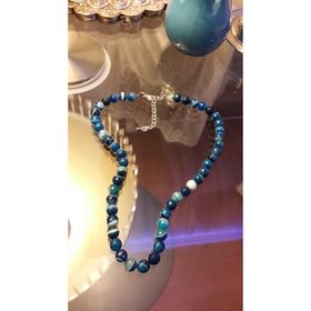 Stoneage Jewellery Mavi Akik Kendine Güven Bayan Kolye
