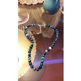 Stoneage Jewellery Mavi Akik Kendine Güven Bayan Kolye