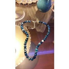 Stoneage Jewellery Mavi Akik Kendine Güven Bayan Kolye