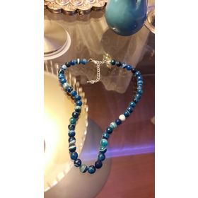 Stoneage Jewellery Mavi Akik Kendine Güven Bayan Kolye