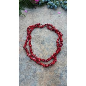 Stoneage Jewellery Mercan Doğal Taş Hem Kısa Hem Uzun Bayan Kolye