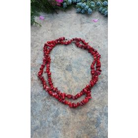 Stoneage Jewellery Mercan Doğal Taş Hem Kısa Hem Uzun Bayan Kolye