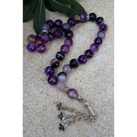 Stoneage Jewellery Mor Akik Güç Doğal Taş Tesbih