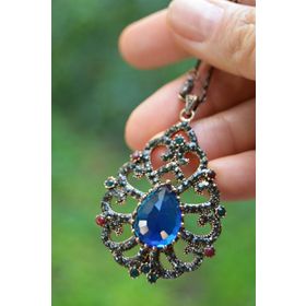 Stoneage Jewellery Safir Taşlı Otantik Bayan Kolye
