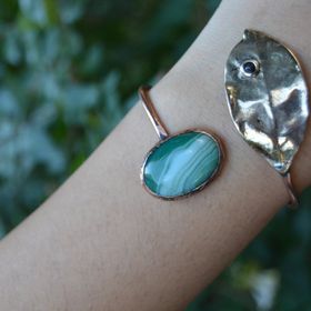 Stoneage Jewellery Yeşil Akik Taşlı Tasarım Bileklik