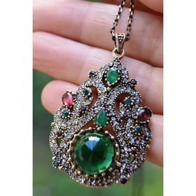 Stoneage Jewellery Zümrüt Doğal Taş Kolye