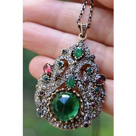 Stoneage Jewellery Zümrüt Doğal Taş Kolye