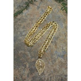Stoneage Jewelllery Altın Kaplama Yaprak Uzun Bayan Kolye