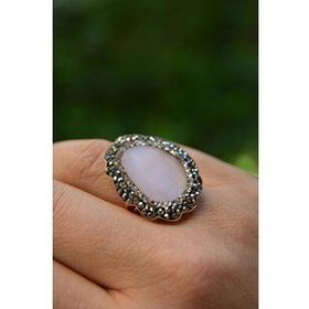 Stoneage Kedi Gözü Açık Pembe Ayarlanabilir Yüzük