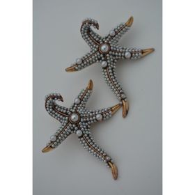 Stoneage Madeni Bronz İncili Deniz Yıldızı Küpe