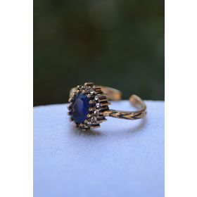 Stoneage Oval Safir Ayarlanabilir Kadın Yüzük