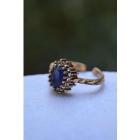 Stoneage Oval Safir Ayarlanabilir Kadın Yüzük