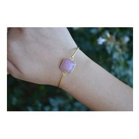 Stoneage Pembe Kuvars Altın Kaplama Bayan Bileklik