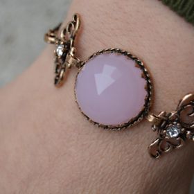 Stoneage Pembe Kuvars Bileklik