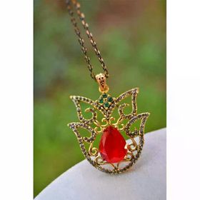 Stoneage RF03333 Jewellery Kök Yakut Otantik Kolye