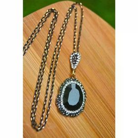 Stoneage RF03353 El Yapımı Siyah Taşlı Kolye