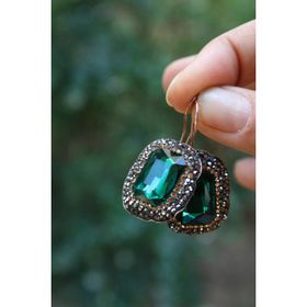 Stoneage Yeşil Kristal Taşlı El Yapımı Hediye Kutusunda Bayan Küpe