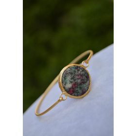 Stoneage Yeşim Altın Kaplama Bayan Taşlı Bileklik