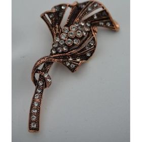 Stoneage Zirkon Taşlı Bronz Broş