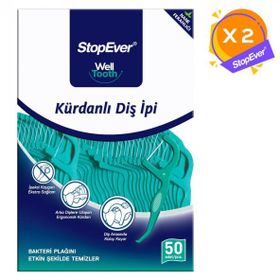 Stopever Well Tooth Nane Ferahlığı 2 x 50 Adet Kürdanlı Diş İpi