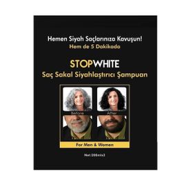 Stopwhite 2x200 ml Saç Sakal Siyahlaştırıcı Şampuan