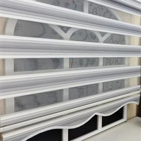 Storburada 120 x 200 Gri Renk Geçişli Etek Dilimli Zebra Stor Perde