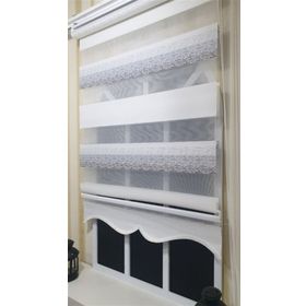 Storburada 90 x 200 Gri Renk Geçişli Etek Dilimli Zebra Stor Perde