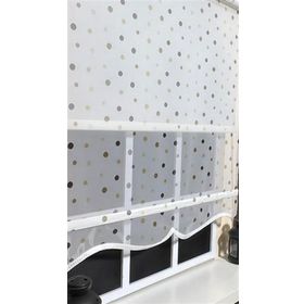 Storburada Çift Mekanizmalı Puantiyeli St 043 Ekru 80 X 260 Tül Perde ve Ekru Stor Perde