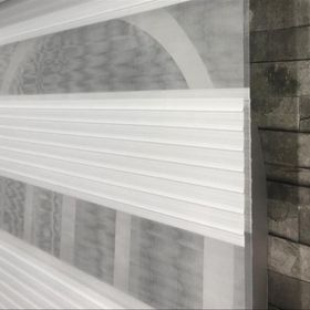 Storburada Pliseli Zebra Beyaz Etek Dilim STB480 180x200 cm Stor Perde