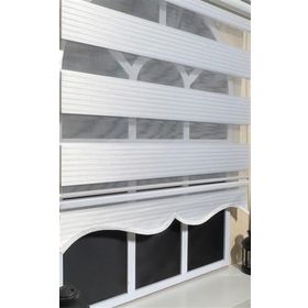 Storburada Pliseli Zebra Beyaz Etek Dilim STB480 40x200 cm Stor Perde