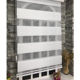 Storburada Pliseli Zebra Beyaz Etek Dilim STB480 40x200 cm Stor Perde