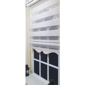 Storburada St 002 30x200 Bej Efekli Etek Dilimli Zebra Stor Perde