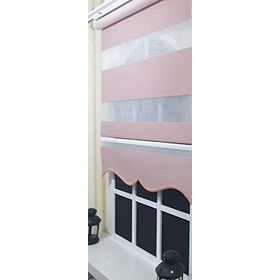 Storburada ST-003 Pembe Geniş Bantlı Etek Dilimli 100x200 Zebra Stor Perde