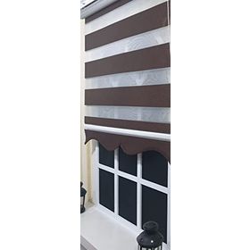 Storburada St 004 Kahverengi 190 x 200 Kahverengi Etek Dilimli Zebra Stor Perde