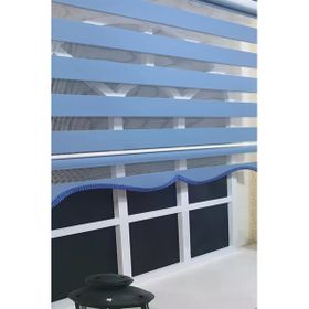 Storburada St 006 90 x 200 Mavi Etek Dilimli Zebra Stor Perde