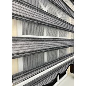 Storburada St 013 110x200 Gri Renk Geçişli Etek Dilimli Zebra Stor Perde
