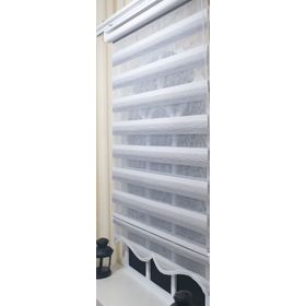 Storburada St 013 30x200 Gri Renk Geçişli Etek Dilimli Zebra Stor Perde
