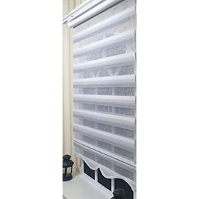 Storburada St 013 90x200 Gri Renk Geçişli Etek Dilimli Zebra Stor Perde