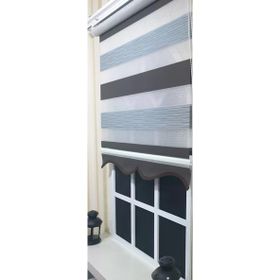 Storburada ST-015 Kahve Gri Etek Dilimli 170x260 Pliseli Zebra Stor Perde