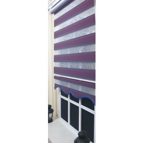 Storburada ST-017 Bordo Mavi Etek Dilimli 60x200 Pliseli Zebra Stor Perde