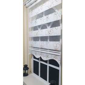 Storburada St 029 Beyaz 120x200 Baskılı Etek Dilimli Zebra Stor Perde