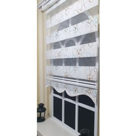 Storburada St 029 Beyaz 120x200 Baskılı Etek Dilimli Zebra Stor Perde