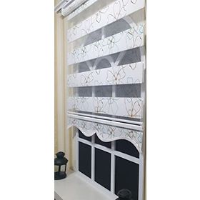 Storburada St 029 Beyaz 120x200 Baskılı Etek Dilimli Zebra Stor Perde