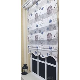 Storburada ST 030 Beyaz 130x200 Baskılı Etek Dilimli Pliseli Zebra Stor Perde