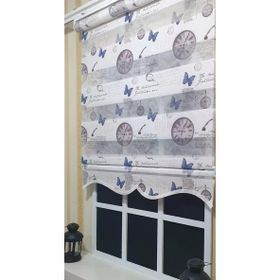Storburada ST 030 Beyaz 160x200 Baskılı Etek Dilimli Pliseli Zebra Stor Perde