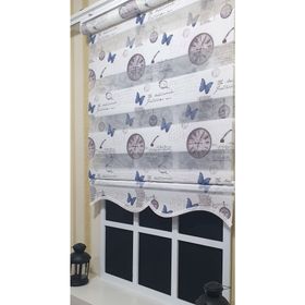 Storburada ST 030 Beyaz 40x200 Baskılı Etek Dilimli Pliseli Zebra Stor Perde