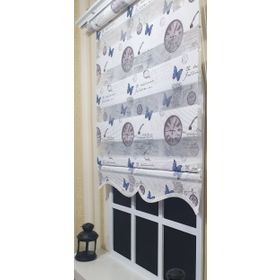 Storburada ST 030 Beyaz 70x200 Baskılı Etek Dilimli Pliseli Zebra Stor Perde