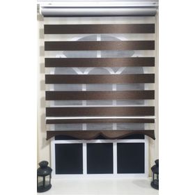 Storburada St 034 Kahverengi 160 x 200 Koyu Kahve Etek Dilimli Zebra Stor Perde