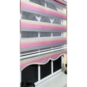 Storburada ST-046 Pembe Gri Renk Geçişli Etek Dilimli 100x200 Zebra Stor Perde