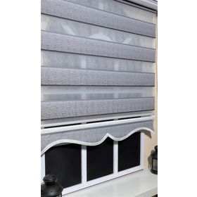 Storburada St 048 130 x 200 Gri Renk Geçişli Etek Dilimli Zebra Stor Perde